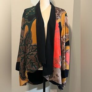 Vintage Carole Little open front flowy lotus flower blazer - women’s size 6